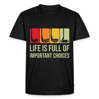 Golf Golf Clubs Golfer - Men's Premium Organic T-Shirt - black - Front - Nico (187cm)