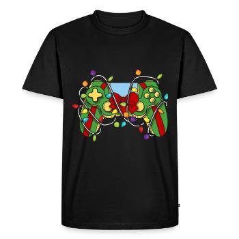 Christmas Gaming Controller - Men's Premium Organic T-Shirt - black - Front - Nico (187cm)
