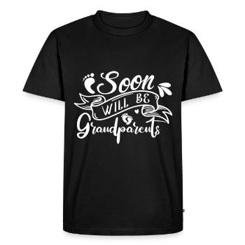 Bientôt nous serons grand-mère et grand-père, nous serons grands-parents - T-shirt Premium bio Homme - noir - Devant - Nico (187cm)