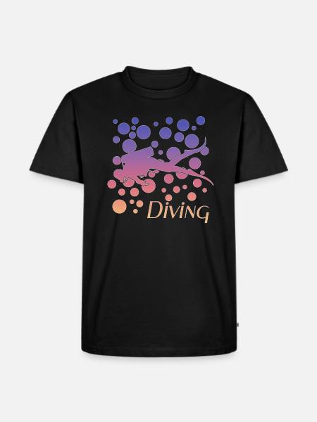 Scuba Diver - Männer Premium Bio T-Shirt - Schwarz