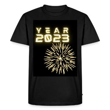 2023 - Réveillon du Nouvel An - Nouvel An - T-shirt Premium bio Homme - noir - Devant - Nico (187cm)
