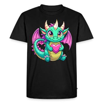 Colorful Dragon - Men's Premium Organic T-Shirt - black - Front - Nico (187cm)