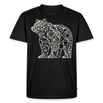 Bear Polygon - Men's Premium Organic T-Shirt - black - Front - Nico (187cm)