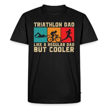 triathlon dad like a regular dad but cooler - T-shirt Premium bio Homme - noir - Devant - Nico (187cm)