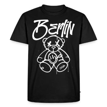 Cadeau de mascotte d’ours de Berlin de style berlinois - T-shirt Premium bio Homme - noir - Devant - Nico (187cm)