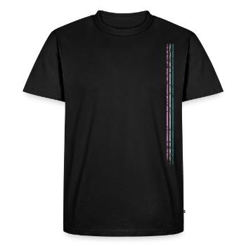 Rayures de couleurs déco - Subtiles - T-shirt Premium bio Homme - noir - Devant - Nico (187cm)