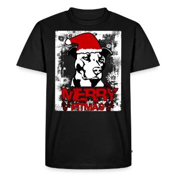 Noël Pitbull Chien Chien cadeau Amour - T-shirt Premium bio Homme - noir - Devant - Nico (187cm)