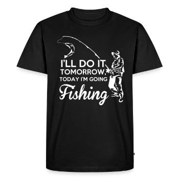 Fishing fishing fish fishing gift - Men's Premium Organic T-Shirt - black - Front - Nico (187cm)