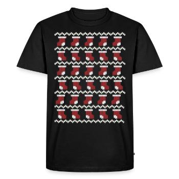 Chandail de Noël laide bottes de Noël - T-shirt Premium bio Homme - noir - Devant - Nico (187cm)