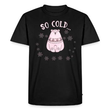 Christmas bear so cold snow Christmas - Men's Premium Organic T-Shirt - black - Front - Nico (187cm)