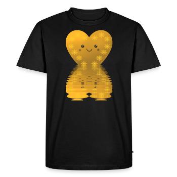 Heart reflecting love stars Christmas - Men's Premium Organic T-Shirt - black - Front - Nico (187cm)