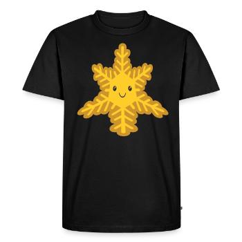 Poinsettia Scheeflocken Christmas - Men's Premium Organic T-Shirt - black - Front - Nico (187cm)