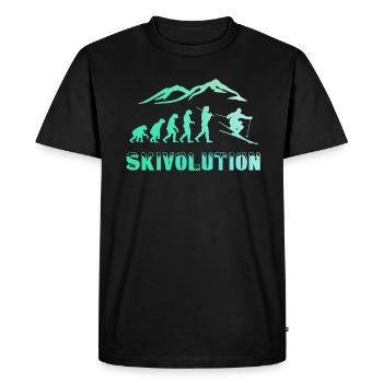 Ski evolution skier snow winter - Men's Premium Organic T-Shirt - black - Front - Nico (187cm)