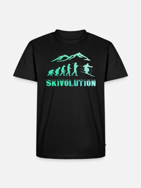 Evolution skieur neige hiver - T-shirt Premium bio Homme - noir