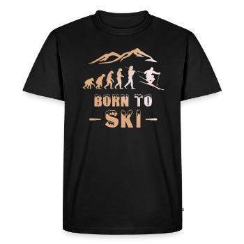 Ski Evolution Born to Ski Skier - Men's Premium Organic T-Shirt - black - Front - Nico (187cm)