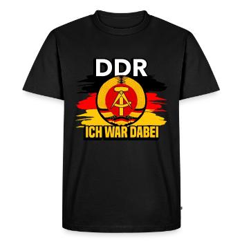 DDR - Männer Premium Bio T-Shirt - Schwarz - Vorne - Nico (187cm)