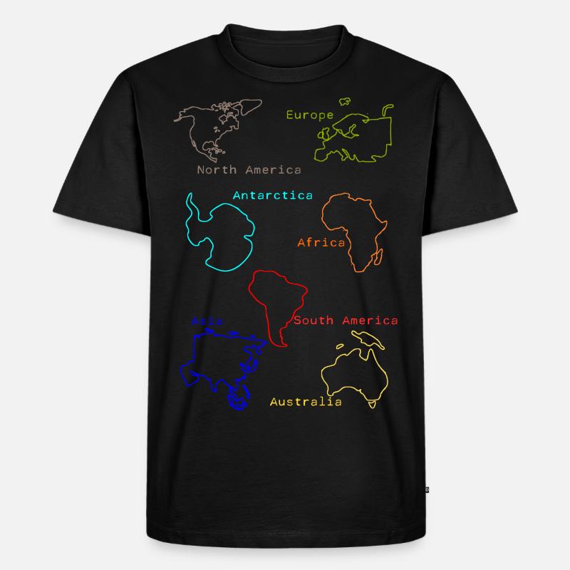 Erdteile - Männer Premium Bio T-Shirt - Schwarz