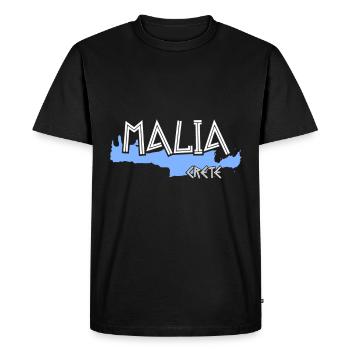 Malia Crète Été Grèce Vacances / Cadeau - T-shirt Premium bio Homme - noir - Devant - Nico (187cm)