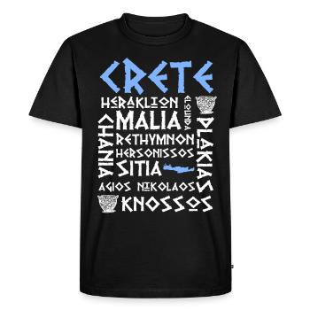 Crète Grèce Île - T-shirt Premium bio Homme - noir - Devant - Nico (187cm)