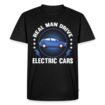 Voiture électrique I E-mobilité I Conducteur électrique I EV - T-shirt Premium bio Homme - noir - Devant - Nico (187cm)