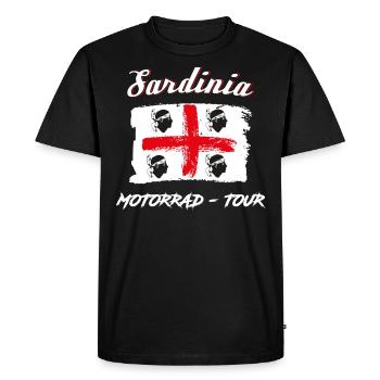 Sardinien Flagge Motorrad Tour Geschenk - Männer Premium Bio T-Shirt - Schwarz - Vorne - Nico (187cm)