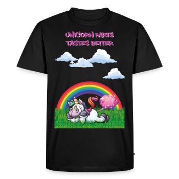Unicorn farts tasts taste better unicorn farts - Men's Premium Organic T-Shirt - black - Front - Nico (187cm)