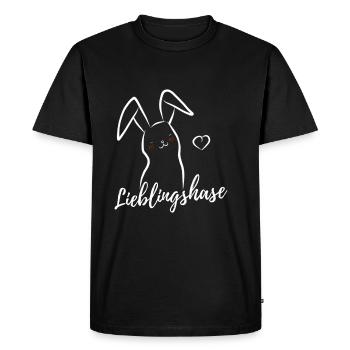 Idée cadeau lapin préféré en amour - T-shirt Premium bio Homme - noir - Devant - Nico (187cm)