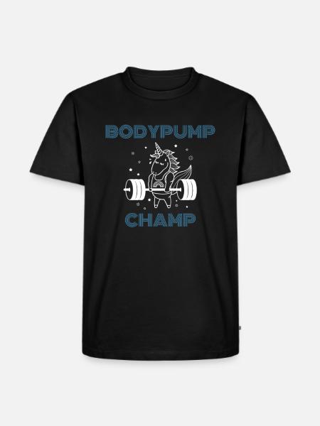 Bodypump Champ Einhorn - Männer Premium Bio T-Shirt - Schwarz