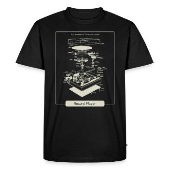Tourne-disque vinyle rétro - T-shirt Premium bio Homme - noir - Devant - Nico (187cm)