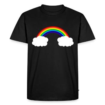 nuages arc-en-ciel - T-shirt Premium bio Homme - noir - Devant - Nico (187cm)