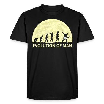 Evolution of man rock n roll hard rock fan gift - Men's Premium Organic T-Shirt - black - Front - Nico (187cm)