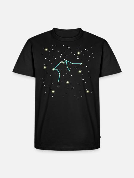 Aquarius zodiac sign space design - Men's Premium Organic T-Shirt - black