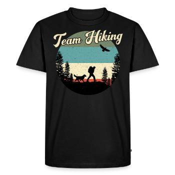 Hikers Hiking Hiking Dog Dog Team Mountains Alps - Men's Premium Organic T-Shirt - black - Front - Nico (187cm)
