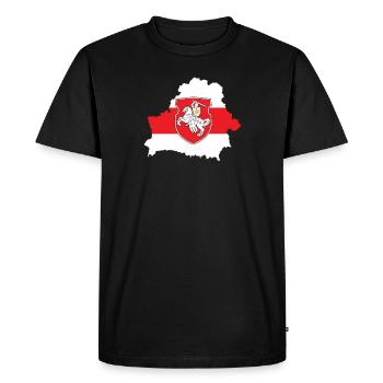 Belarus Pagonya flag, Pagonia Belarus - Men's Premium Organic T-Shirt - black - Front - Nico (187cm)