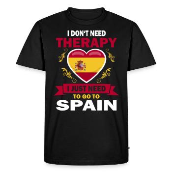 I don't need therapy just Spain saying - Men's Premium Organic T-Shirt - black - Front - Nico (187cm)