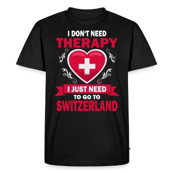 Je n’ai pas besoin d’une thérapie juste Suisse Proverbe - T-shirt Premium bio Homme - noir - Devant - Nico (187cm)