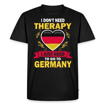 I don't need therapy Germany saying - Men's Premium Organic T-Shirt - black - Front - Nico (187cm)
