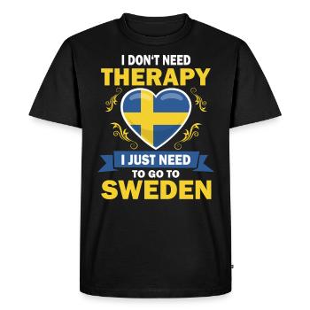 Je n’ai pas besoin d’une thérapie suédoise - T-shirt Premium bio Homme - noir - Devant - Nico (187cm)
