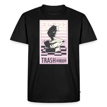 Vaporwave TShirt Michelangelo Trash - Men's Premium Organic T-Shirt - black - Front - Nico (187cm)
