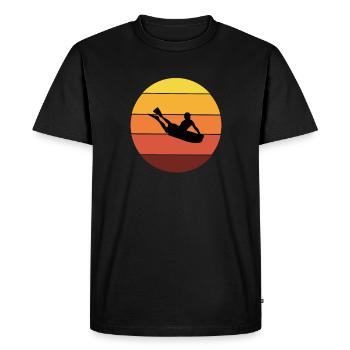 Vintage Retro Sunset Bodyboarding Water Sport Gift - Men's Premium Organic T-Shirt - black - Front - Nico (187cm)