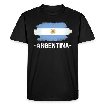 Argentina flag Argentina - Men's Premium Organic T-Shirt - black - Front - Nico (187cm)