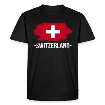 Drapeau suisse suisse - T-shirt Premium bio Homme - noir - Devant - Nico (187cm)