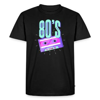 Cassette des années 80 - T-shirt Premium bio Homme - noir - Devant - Nico (187cm)