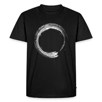 Circle design brush icon white - Men's Premium Organic T-Shirt - black - Front - Nico (187cm)