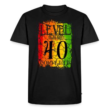 40ème anniversaire Gamer Level 40 complete - T-shirt Premium bio Homme - noir - Devant - Nico (187cm)