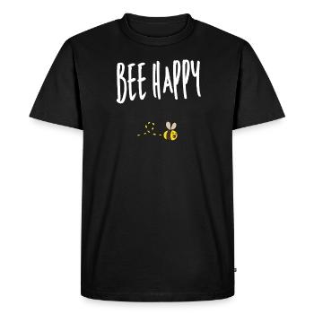 Bee happy bee beekeeper wasp honey saying bees - Men's Premium Organic T-Shirt - black - Front - Nico (187cm)