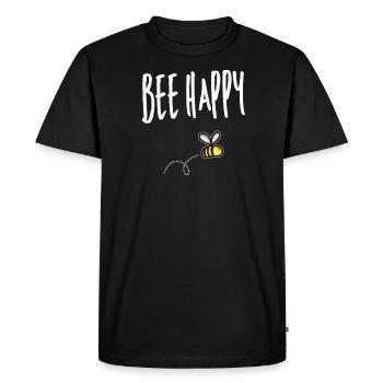 Bee happy bee beekeeper wasp honey saying bees - Men's Premium Organic T-Shirt - black - Front - Nico (187cm)