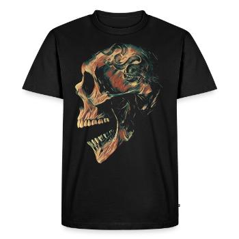 Camo Skull - Männer Premium Bio T-Shirt - Schwarz - Vorne - Nico (187cm)