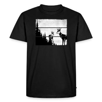 Cerf sauvage I Cerf I Animaux I Cadeau - T-shirt Premium bio Homme - noir - Devant - Nico (187cm)