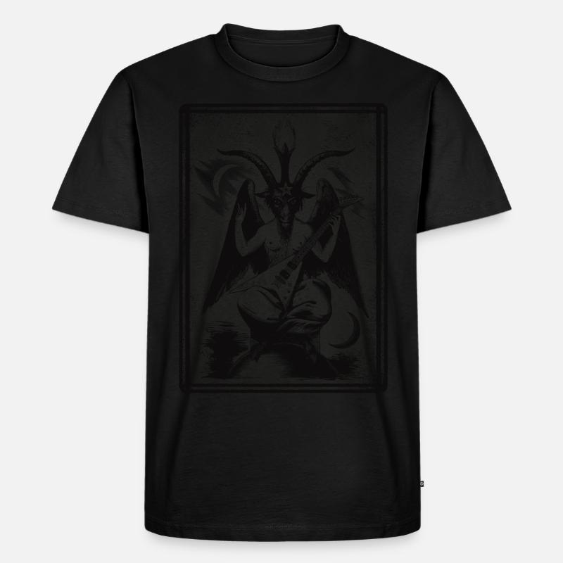Baphomet durchsichtiger weißer Pfeil - Männer Premium Bio T-Shirt - Schwarz